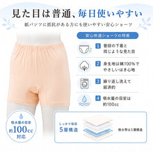 画像をギャラリービューアに読み込む, 失禁ズロース レディース 婦人 100cc対応 尿漏れパンツ 吸水ショーツ 大失禁 尿もれ 女性用 綿100% コットン M L LL 深ばき ゆったり ズロースタイプ 吸水帯セパレート型 薄型吸水帯 洗濯機OK 抗菌防臭 消臭 にじみ出し防止 ウエストゴム交換可能