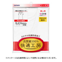 画像をギャラリービューアに読み込む, グンゼ 快適工房 3分袖 インナー レディース 半袖 綿100% v首 3L GUNZE 綿100% 下着 肌着 シャツ スリーマー vネック 女性 婦人 白 ベージュ やわらか 日本製 大きいサイズ