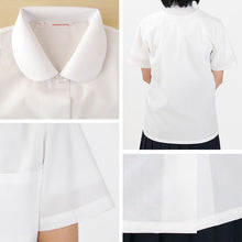 画像をギャラリービューアに読み込む, 形態安定 女子 丸衿半袖 ブラウス 110cmA~150cmA 耐久加工 撥水撥油加工 (在庫限り)