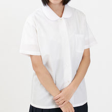 画像をギャラリービューアに読み込む, 形態安定 女子 丸衿半袖 ブラウス 110cmA~150cmA 耐久加工 撥水撥油加工 (在庫限り)