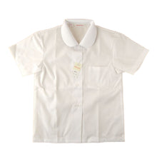 画像をギャラリービューアに読み込む, 形態安定 女子 丸衿半袖 ブラウス 110cmA~150cmA 耐久加工 撥水撥油加工 (在庫限り)