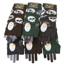 画像をギャラリービューアに読み込む, アウトレット キッズ 子供 こども アームウォーマー ハンドウォーマー 指なし 6双組 フリー 毛混 ウール混 フリーサイズ 薄手 ダーク 骸骨 ドクロ サソリ ボーダー ゴス 黒 ラメ (在庫限り)