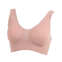 画像をギャラリービューアに読み込む, 成型ブラ ノンワイヤー ブラジャー M~LL (レディ―ス 下着 ハーフトップ パッド付き 楽 インナー 伸びる ハミ肉 脇肉 柄)