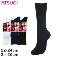 画像をギャラリービューアに読み込む, スクールソックス 無地 着圧 ハイソックス 28cm丈 2足組 22-24cm・24-26cm (白 紺 黒 靴下 レディース 着圧ソックス 女子 スクール ソックス 中学生 高校生) (在庫限り)