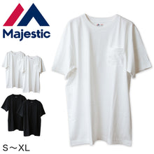 画像をギャラリービューアに読み込む, Tシャツ メンズ 半袖 インナー シャツ ポケット 2枚組 S~XL tシャツ 綿100% トップス 厚地 クルーネック 無地 黒 (在庫限り)