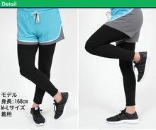 画像をギャラリービューアに読み込む, スパッツ 10分丈 綿 M-L~5L (レギンス 大きいサイズ 3l レディース スポーツ インナー 黒 中学生 高校生)