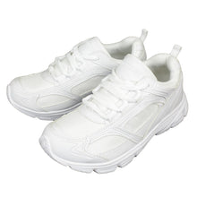 画像をギャラリービューアに読み込む, キッズ スクールシューズ スニーカー 白 軽量 20cm~24cm (上履き 外履き 内ズック 通学 学校 中学校 小学校 ジュニア 子供 21cm 22cm 23cm) (在庫限り)
