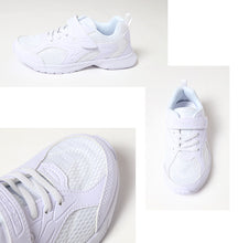 画像をギャラリービューアに読み込む, 瞬足 スニーカー 白 黒 軽い 外履き 内履き 上履き スクールシューズ 2E 17cm~26cm 軽量 ホワイト 学校 中学生 アキレス ジュニア キッズ 子供 男の子 女の子 マジックテープ マジックベルト