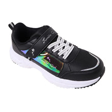 画像をギャラリービューアに読み込む, キッズ スニーカー 防水 女の子 子供 靴 シューズ ジュニア 女児 防水スニーカー マジックテープ 19cm~24cm 学校 小学生 中学生 女子 紫 黒 20cm 21cm 22cm 23cm (送料無料) (取寄せ)