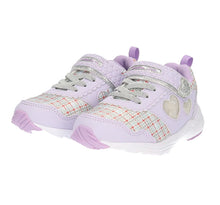 画像をギャラリービューアに読み込む, スニーカー キッズ 女の子 靴 子供 女児 子ども 光る 光るスニーカー むらさき ベージュ 16cm 17cm 18cm 19cm 通学 子供用 ジュニア 小学生 かわいい 光る靴 通学靴 登校 (送料無料) (取寄せ)