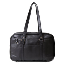 画像をギャラリービューアに読み込む, スクールバッグ 合皮 黒 茶 女子 高校生 サブバッグ 学生 通学 かばん W42×H25×D14cm サブバック 中学生 大容量 ショルダー バッグ 学生鞄 スクバ 無地 肩掛け おしゃれ 学生 シンプル