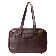 画像をギャラリービューアに読み込む, スクールバッグ 合皮 黒 茶 女子 高校生 サブバッグ 学生 通学 かばん W42×H25×D14cm サブバック 中学生 大容量 ショルダー バッグ 学生鞄 スクバ 無地 肩掛け おしゃれ 学生 シンプル
