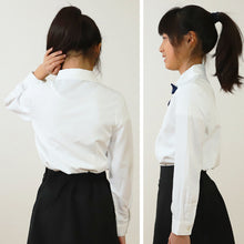 画像をギャラリービューアに読み込む, スクールシャツ 女子 長袖 リボンタイ付き ブラウス 子供 130cm~170cm 丸襟 角衿 制服 通学 130 140 150 160 170 ノーアイロン フォーマル シャツ 女の子
