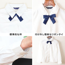 画像をギャラリービューアに読み込む, スクールシャツ 女子 長袖 リボンタイ付き ブラウス 子供 130cm~170cm 丸襟 角衿 制服 通学 130 140 150 160 170 ノーアイロン フォーマル シャツ 女の子