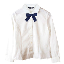画像をギャラリービューアに読み込む, スクールシャツ 女子 長袖 リボンタイ付き ブラウス 子供 130cm~170cm 丸襟 角衿 制服 通学 130 140 150 160 170 ノーアイロン フォーマル シャツ 女の子