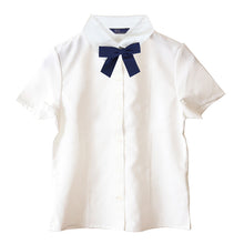 画像をギャラリービューアに読み込む, スクールシャツ 女子 半袖 リボンタイ付き ブラウス 子供 130cm~170cm 丸襟 角衿 制服 通学 130 140 150 160 170 ノーアイロン フォーマル シャツ 女の子 ジュニア
