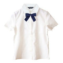 画像をギャラリービューアに読み込む, スクールシャツ 女子 半袖 リボンタイ付き ブラウス 子供 130cm~170cm 丸襟 角衿 制服 通学 130 140 150 160 170 ノーアイロン フォーマル シャツ 女の子 ジュニア