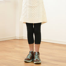 画像をギャラリービューアに読み込む, ガールズ 裾レースレギンス 7分丈 100cm~160cm 女の子 キッズ 子供 スパッツ 小学生 幼稚園 黒 ブラック ガールズスパッツ (在庫限り)