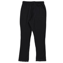 画像をギャラリービューアに読み込む, ガールズ 裾レースレギンス 7分丈 100cm~160cm 女の子 キッズ 子供 スパッツ 小学生 幼稚園 黒 ブラック ガールズスパッツ (在庫限り)