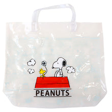 画像をギャラリービューアに読み込む, スヌーピー プールバッグ PEANUTS ビーチバッグ キッズ 子供 手提げ 半透明 塩化ビニル 水泳バッグ 水泳かばん スイムバッグ 海水浴 約36×29×10cm 通園 通学 小学生 幼稚園 保育園 シロ
