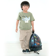 画像をギャラリービューアに読み込む, アニア 恐竜 2層ナップサック スイムバッグ 約28×40×17.5cm 子供 スクール 学校 水泳バッグ サブバック プールバッグ 小学校 男子 シンプル (在庫限り)