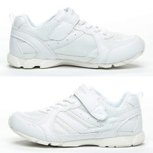 画像をギャラリービューアに読み込む, 外履き スクールシューズ グランドシューズ 通学履き 運動靴 子供靴 通学 スニーカー 15cm~24.5cm moonstar ムーンスター スーパースター 速く走る 女児 軽量 学校 スクール 小学校 中学校 高校 靴 白 2E (送料無料) (取寄せ)