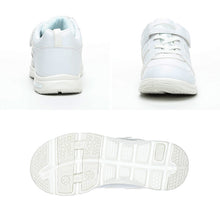 画像をギャラリービューアに読み込む, 外履き スクールシューズ グランドシューズ 通学履き 運動靴 子供靴 通学 スニーカー 15cm~24.5cm moonstar ムーンスター スーパースター 速く走る 女児 軽量 学校 スクール 小学校 中学校 高校 靴 白 2E (送料無料) (取寄せ)