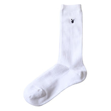 画像をギャラリービューアに読み込む, 靴下 ハイソックス ソックス レディース スクールソックス 通学 23-25cm (プレイボーイ 28cm丈 白 紺 黒 学生 クルー 小学生 中学生 学校 子供 キッズ ジュニア) (在庫限り)