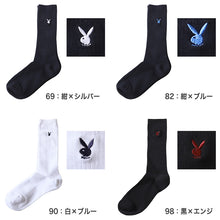 画像をギャラリービューアに読み込む, 靴下 ハイソックス ソックス レディース スクールソックス 通学 23-25cm (プレイボーイ 28cm丈 白 紺 黒 学生 クルー 小学生 中学生 学校 子供 キッズ ジュニア) (在庫限り)