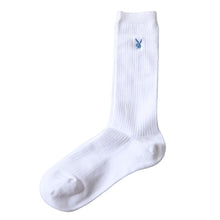 画像をギャラリービューアに読み込む, 靴下 ハイソックス ソックス レディース スクールソックス 通学 23-25cm (プレイボーイ 28cm丈 白 紺 黒 学生 クルー 小学生 中学生 学校 子供 キッズ ジュニア) (在庫限り)
