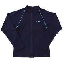 画像をギャラリービューアに読み込む, ラッシュガード キッズ FILA 長袖 男の子 女の子 ジュニア スイミング 水泳 UVカット 男女兼用 小学生 中学生 スクール水着 ジップアップ 学校 水泳 130cm~170cm スクール 子供 学校 130 140 150 160 170 (送料無料)