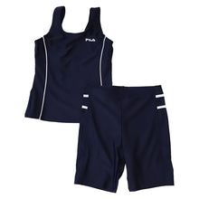 画像をギャラリービューアに読み込む, 水着 スクール 女子 セパレート 子ども FILA 130cm~170cm (フィラ スクール水着 水泳 プール セパレート 海水浴 学校用 学校 黒 紺) (在庫限り)