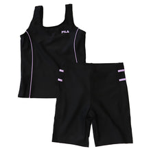 画像をギャラリービューアに読み込む, 水着 スクール 女子 セパレート 子ども FILA 130cm~170cm (フィラ スクール水着 水泳 プール セパレート 海水浴 学校用 学校 黒 紺) (在庫限り)