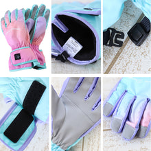画像をギャラリービューアに読み込む, 手袋 キッズ 子供 雪遊び 女の子 KM~JL  子ども ジュニア てぶくろ 防水 雪遊び かわいい 滑り止め スキー 暖かい グラデーション 五本指 マジックテープ バックル ミトン (在庫限り)