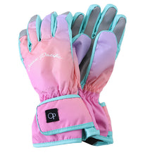 画像をギャラリービューアに読み込む, 手袋 キッズ 子供 雪遊び 女の子 KM~JL  子ども ジュニア てぶくろ 防水 雪遊び かわいい 滑り止め スキー 暖かい グラデーション 五本指 マジックテープ バックル ミトン (在庫限り)