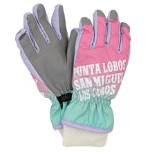 画像をギャラリービューアに読み込む, 手袋 キッズ 子供 雪遊び 女の子 KM~JL  子ども ジュニア てぶくろ 防水 雪遊び かわいい 滑り止め スキー 暖かい グラデーション 五本指 マジックテープ バックル ミトン (在庫限り)