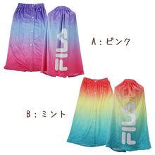 画像をギャラリービューアに読み込む, ラップタオル 巻きタオル FILA グラデーション 柄 80cm丈 (ビーチタオル バスタオル 小学生 プール 水泳 女の子 女子 男の子 男子 キッズ 子供 ジュニア 吸水)