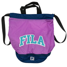 画像をギャラリービューアに読み込む, プールバッグ プールバック 男の子 女の子 キッズ スポーツ 大きめ 持ち手付き FILA フリーサイズ (二重底 ボンサック 小学校 小学生 中学生 大容量 ファスナー 下ポケット) (在庫限り)