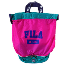 画像をギャラリービューアに読み込む, プールバッグ プールバック 男の子 女の子 キッズ スポーツ 大きめ 持ち手付き FILA フリーサイズ (二重底 ボンサック 小学校 小学生 中学生 大容量 ファスナー 下ポケット) (在庫限り)