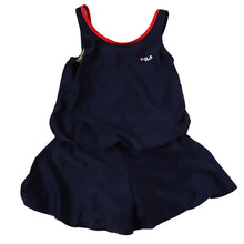 画像をギャラリービューアに読み込む, スクール水着 女の子 ワンピース キュロット パンツ 小学生 セパレート風 体型カバー ゆったり FILA フィラ 130cm~170cm 130 140 150 160 170 子供 キッズ 水着 女子 学校 水泳 プール スイミング シンプル (送料無料) (在庫限り)