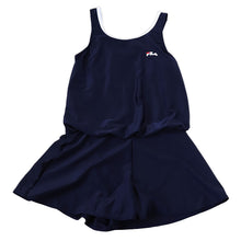 画像をギャラリービューアに読み込む, スクール水着 女の子 ワンピース キュロット パンツ 小学生 セパレート風 体型カバー ゆったり FILA フィラ 130cm~170cm 130 140 150 160 170 子供 キッズ 水着 女子 学校 水泳 プール スイミング シンプル (送料無料) (在庫限り)