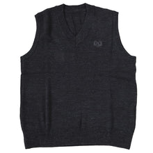 画像をギャラリービューアに読み込む, スクールベスト 女子 薄手 春 秋 冬 学生 ニット 制服 ベスト vネック 中学生 140 150 160 紺 黒 グレー 毛混 ワンポイント 刺繍 かわいい 通学 学校 ノースリーブ セーター