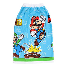 画像をギャラリービューアに読み込む, ラップタオル 巻きタオル 綿100% キャラクター かわいい キッズ 子供 80cm丈 ビーチタオル バスタオル 小学生 プール 水泳 男の子 男子 ジュニア 吸水 マリオ スプラトゥーン (在庫限り)