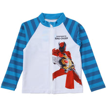 画像をギャラリービューアに読み込む, キングオージャー ラッシュガード 水着 キッズ 男子 男の子 uv 100 110 120 (水着 プール 男児 紫外線対策 水泳学習 アウトドア 長袖  子供 青 赤) (在庫限り)