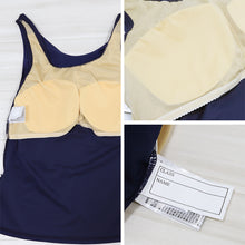 画像をギャラリービューアに読み込む, スクール水着 セパレート 中学生 女の子 上下セット カップ付き タンキニ 7号~13号 女子 水着 高校生 無地 プール タンクトップ パンツ スパッツ 紫外線対策 スイミング スイムウェア (在庫限り)