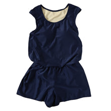 画像をギャラリービューアに読み込む, スクール水着 女の子 ワンピース 体型カバー キュロット 中学生 女子 高校生 カップ付き 7号~13号 水着 パッド 無地 プール 水泳 シンプル パンツ (在庫限り)