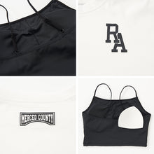 画像をギャラリービューアに読み込む, クロップド ブラキャミソール ショート丈Tシャツ セット キッズ 女の子 ダンス レピピアルマリオ 140~170cm かわいい シンプル 子供服 トップス ブラトップ キャミ スポーティー