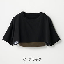 画像をギャラリービューアに読み込む, クロップド ブラキャミソール ショート丈Tシャツ セット キッズ 女の子 ダンス レピピアルマリオ 140~170cm かわいい シンプル 子供服 トップス ブラトップ キャミ スポーティー