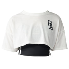 画像をギャラリービューアに読み込む, クロップド ブラキャミソール ショート丈Tシャツ セット キッズ 女の子 ダンス レピピアルマリオ 140~170cm かわいい シンプル 子供服 トップス ブラトップ キャミ スポーティー