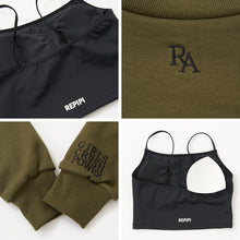 画像をギャラリービューアに読み込む, キャミブラ 短丈スウェット ダンス トレーニング 女の子 女子 かわいい シンプル repipi armario レピピアルマリオ 140~170cm トップス スウェット トレーナー キャミ スポーティー